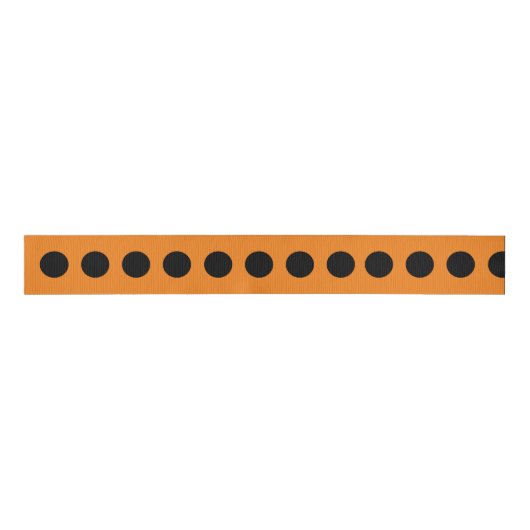 Halloween Ribbon Orange mit schwarzen Kreisen Ripsband (Vorderseite)