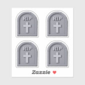 Halloween RIP 3D Gravestone Gray Sticker (Blatt)