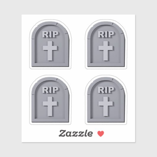 Halloween RIP 3D Gravestone Gray Sticker (Blatt)
