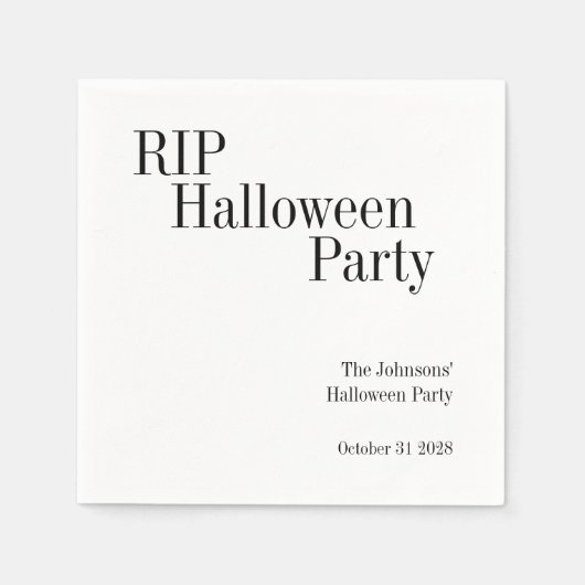 Halloween RIP Black and White Party Serviette (Vorderseite)