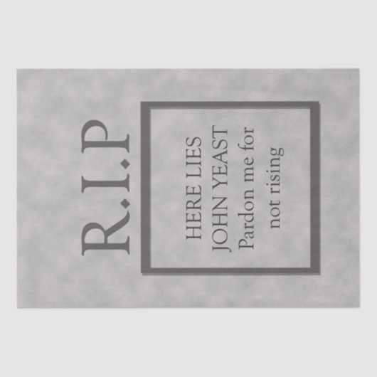 Halloween RIP Funny Toumbstone Dekoration Seidenpapier (Vorderseite)