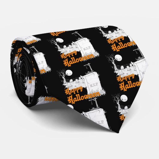 Halloween-RIP Krawatte (Gerollt)