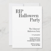 Halloween RIP Party Black and White Check Einladung (Vorderseite)