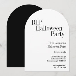 Halloween RIP Party Black and White Einladung