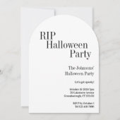 Halloween RIP Party Black and White Einladung (Vorderseite)