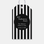 Halloween RIP Schwarz-Weiß-Streifen-Party Geschenkanhänger (Rückseite)