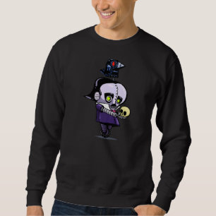 Halloween Robot Raven Nevermore Edgar Allan Poe Sweatshirt