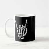 Halloween Rock Hand Skeleton Rock'n'Roll Symb Kaffeetasse (Links)