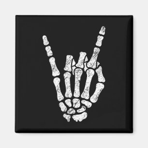 Halloween Rock Hand Skeleton Rock'n'Roll Symb Magnet