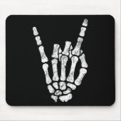 Halloween Rock Hand Skeleton Rock'n'Roll Symb Mousepad (Vorne)
