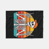 Halloween Rocker Skeleton Cap Cool Punk Rock Men B Fleecedecke (Vorderseite (Horizontal))