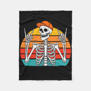Halloween Rocker Skeleton Cap Cool Punk Rock Men B Fleecedecke