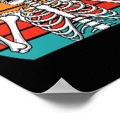 Halloween Rocker Skeleton Cap Cool Punk Rock Men B Poster (Ecke)