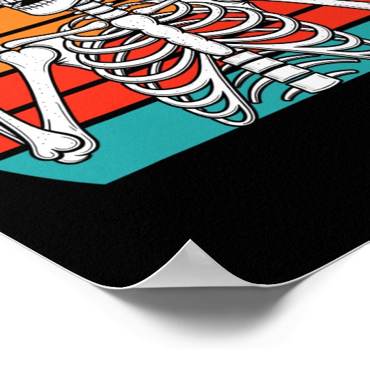 Halloween Rocker Skeleton Cap Cool Punk Rock Men B Poster (Ecke)