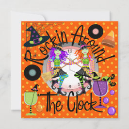 Halloween Rockin' Rund um das Party der Uhr Einladung