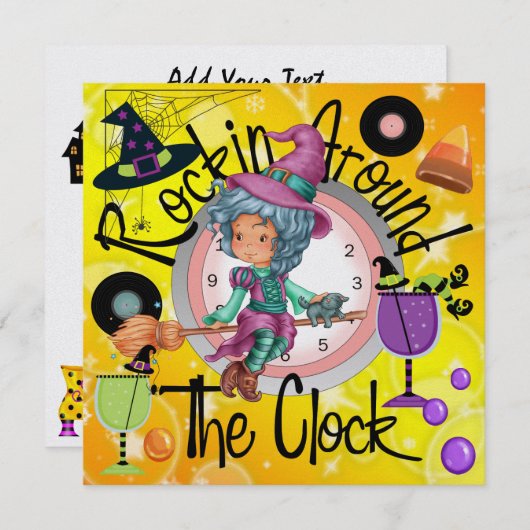 Halloween Rockin' Rund um das Party der Uhr - SRF Einladung (Vorne/Hinten)