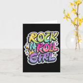 Halloween Rock'n'Roll Girl Retro Kostüm Graffiti Karte (Gelbe Blume)