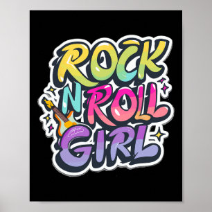 Halloween Rock'n'Roll Girl Retro Kostüm Graffiti Poster