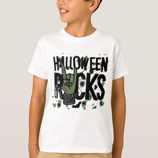 Halloween Rocks Sign T-Shirt (Vorderseite)