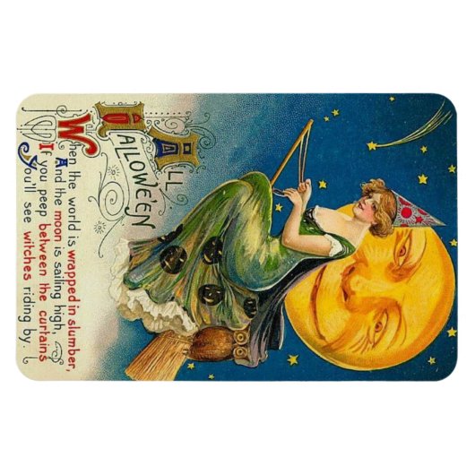 Halloween-Rodeln Vintag Magnet (Horizontal)