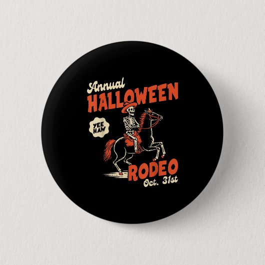 Halloween Rodeo Horse Western Cowboy Fall Autumn S Button (Vorderseite)