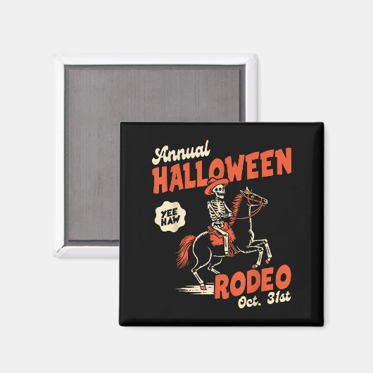 Halloween Rodeo Horse Western Cowboy Fall Autumn S Magnet (Vorderseite/Rückseite)