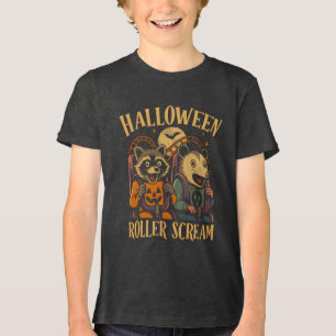 Halloween Roller Scream Waschbär und Opossum Tri-Blend Shirt