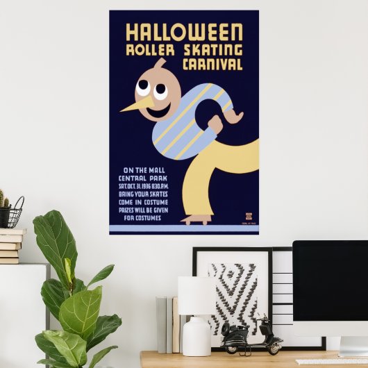 Halloween Roller Skaten Carnival Poster (Heimbüro)