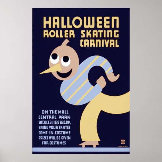 Halloween Roller Skaten Carnival Poster (Vorne)