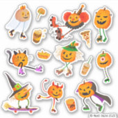 Halloween Roller Skaten Jack-o'-Laternen Aufkleber (Vorderseite)