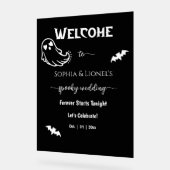 Halloween Romantische Schwarz-Weiß-Hochzeit Willko Acrylschild (Winkel)