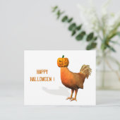 Halloween Rooster Postkarte (Stehend Vorderseite)
