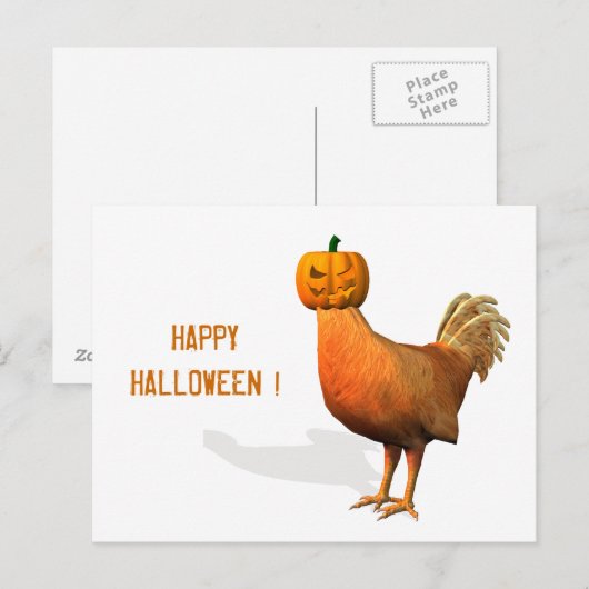 Halloween Rooster Postkarte (Vorne/Hinten)