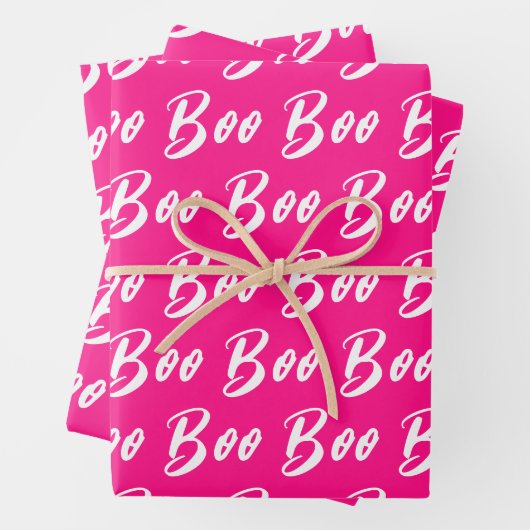 Halloween-Rosa-Boottextmuster Geschenkpapier Set (Beispiel)