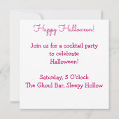 Halloween-Rosa-Hexe Einladung (Rückseite)