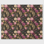 Halloween Rosa Hexe Floral Geschenkpapier (Flach)