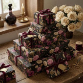 Halloween Rosa Hexe Floral Geschenkpapier
