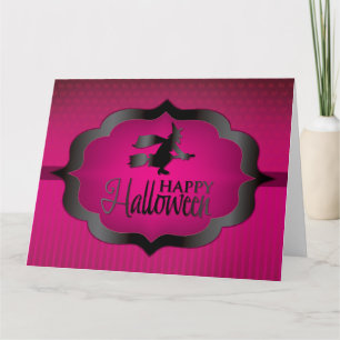 Halloween-Rosa-Hexe Karte