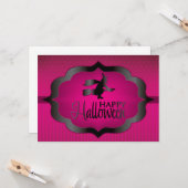 Halloween-Rosa-Hexe Karte (Vorderseite/Rückseite Beispiel)
