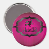 Halloween-Rosa-Hexe Magnet (Vorderseite/Rückseite)
