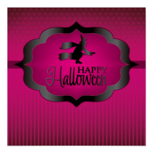 Halloween-Rosa-Hexe Poster (Vorderseite)