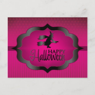 Halloween-Rosa-Hexe Postkarte