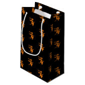 Halloween-Rosa-Muster Kleine Geschenktüte (Rückseite Schrägansicht)