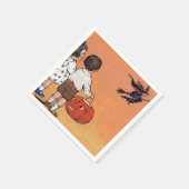 Halloween-Rosa-Party Serviette (Ecke)