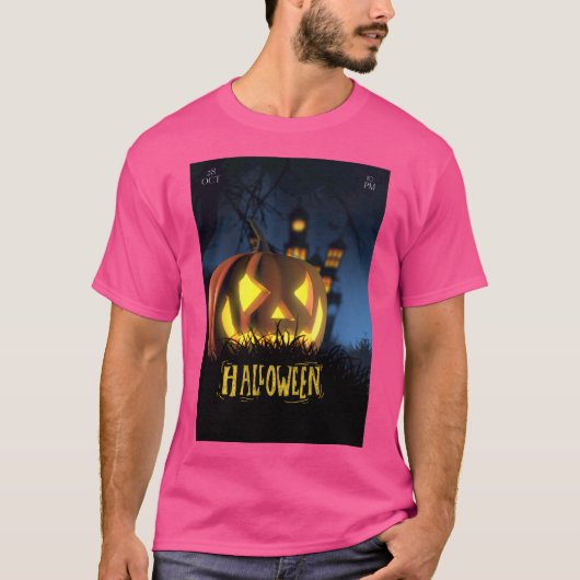 Halloween-Rosa-T - Shirt (Vorderseite)