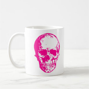 halloween rosa Totenkopf Goth Kaffeetasse