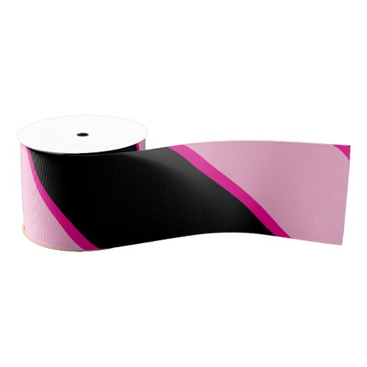 Halloween Rosa und Schwarz Streifen Grosgrain Ribb Ripsband (Spule)