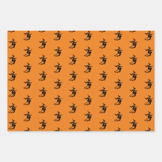 Halloween-Rosa-Weiß-Hexenmuster Geschenkpapier Set (Vorderseite 3)