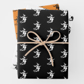 Halloween-Rosa-Weiß-Hexenmuster Geschenkpapier Set (Beispiel)