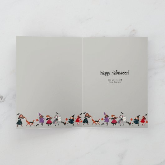 Halloween-Rot-Kostümparade Karte (Innenseite)